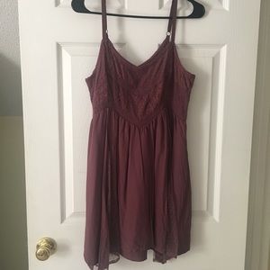 American Eagle Plum Dress with lace detailing